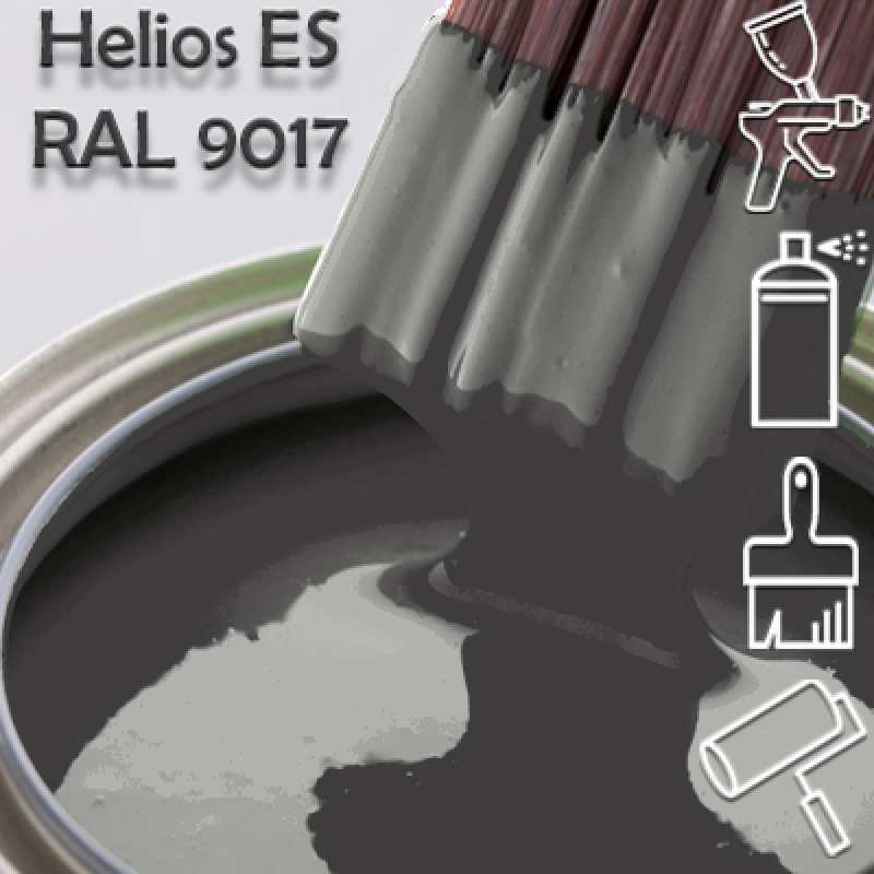RAL 9017 глянцева 1К швидкосохнуча антикорозійна емаль Helios ES - 1л RAL 9017 глянцева 1К швидкосохнуча антикорозійна емаль Helios ES - 1л