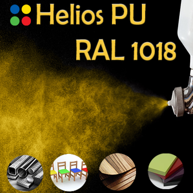 RAL 1018 шовковисто матова, 1 компонентна високоеластична поліуретанова емаль HELIOS PU - 1кг RAL 1018 шовковисто матова, 1 компонентна високоеластична поліуретанова емаль HELIOS PU - 1кг