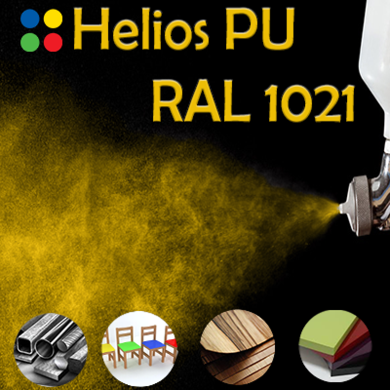 RAL 1021 шовковисто матова, 1 компонентна високоеластична поліуретанова емаль HELIOS PU - 1кг RAL 1021 шовковисто матова, 1 компонентна високоеластична поліуретанова емаль HELIOS PU - 1кг