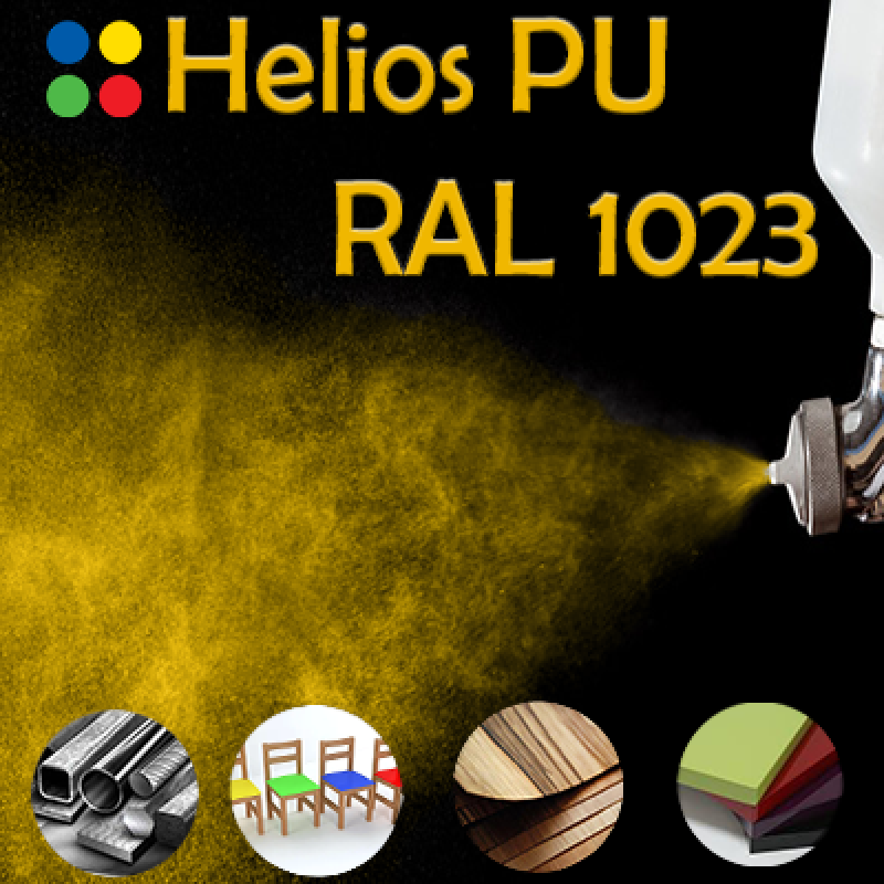 RAL 1023 шовковисто матова, 1 компонентна високоеластична поліуретанова емаль HELIOS PU - 1кг RAL 1023 шовковисто матова, 1 компонентна високоеластична поліуретанова емаль HELIOS PU - 1кг