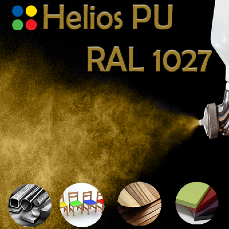 RAL 1027 шовковисто матова, 1 компонентна високоеластична поліуретанова емаль HELIOS PU - 1кг RAL 1027 шовковисто матова, 1 компонентна високоеластична поліуретанова емаль HELIOS PU - 1кг