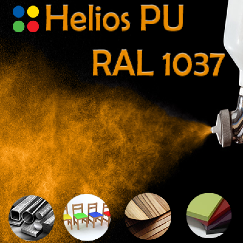 RAL 1037 шовковисто матова, 1 компонентна високоеластична поліуретанова емаль HELIOS PU - 1кг RAL 1037 шовковисто матова, 1 компонентна високоеластична поліуретанова емаль HELIOS PU - 1кг