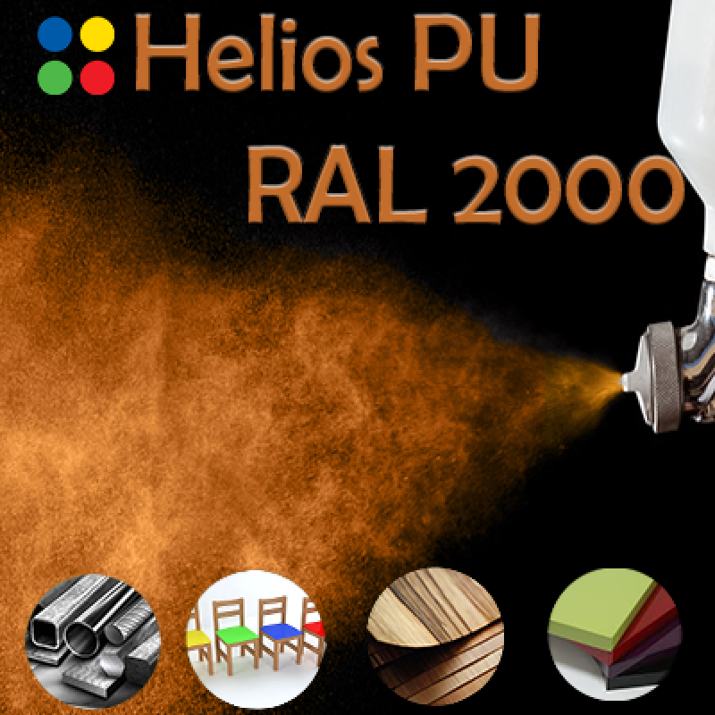 RAL 2000 шовковисто матова, 1 компонентна високоеластична поліуретанова емаль HELIOS PU - 1кг RAL 2000 шовковисто матова, 1 компонентна високоеластична поліуретанова емаль HELIOS PU - 1кг