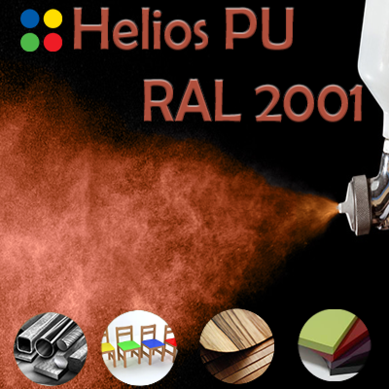 RAL 2001 шовковисто матова, 1 компонентна високоеластична поліуретанова емаль HELIOS PU - 1кг RAL 2001 шовковисто матова, 1 компонентна високоеластична поліуретанова емаль HELIOS PU - 1кг
