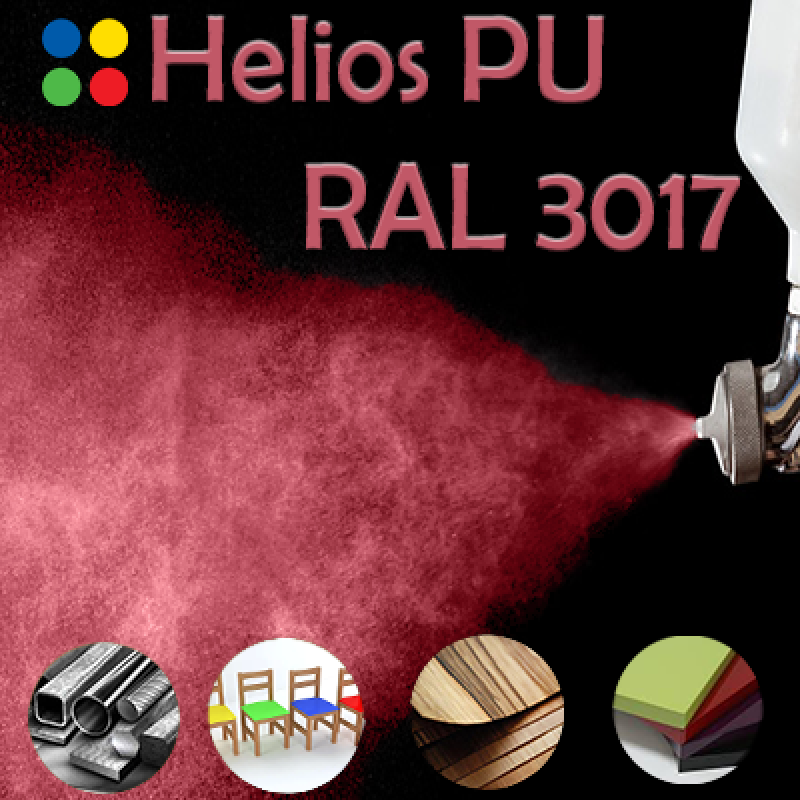RAL 3017 шовковисто матова, 1 компонентна високоеластична поліуретанова емаль HELIOS PU - 1кг RAL 3017 шовковисто матова, 1 компонентна високоеластична поліуретанова емаль HELIOS PU - 1кг