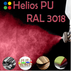 RAL 3018 шовковисто матова, 1 компонентна високоеластична поліуретанова емаль HELIOS PU - 1кг