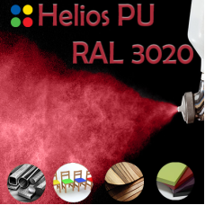 RAL 3020 шовковисто матова, 1 компонентна високоеластична поліуретанова емаль HELIOS PU - 1кг