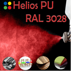 RAL 3028 шовковисто матова, 1 компонентна високоеластична поліуретанова емаль HELIOS PU - 1кг