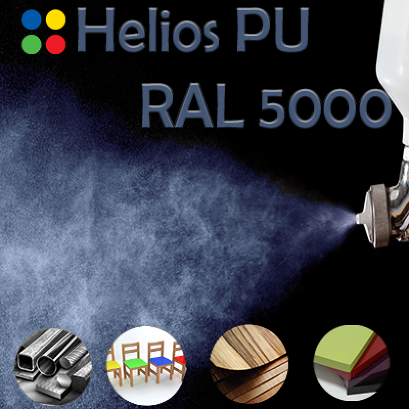 RAL 5000 шовковисто матова, 1 компонентна високоеластична поліуретанова емаль HELIOS PU - 1кг RAL 5000 шовковисто матова, 1 компонентна високоеластична поліуретанова емаль HELIOS PU - 1кг