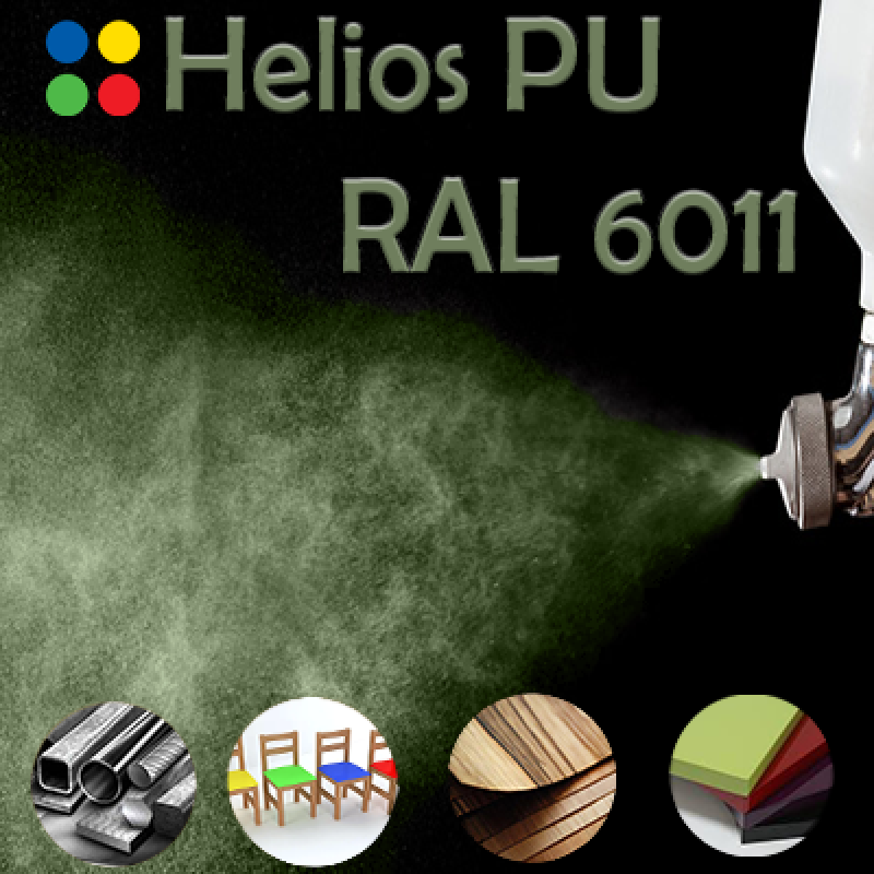 RAL 6011 шовковисто матова, 1 компонентна високоеластична поліуретанова емаль HELIOS PU - 1кг RAL 6011 шовковисто матова, 1 компонентна високоеластична поліуретанова емаль HELIOS PU - 1кг