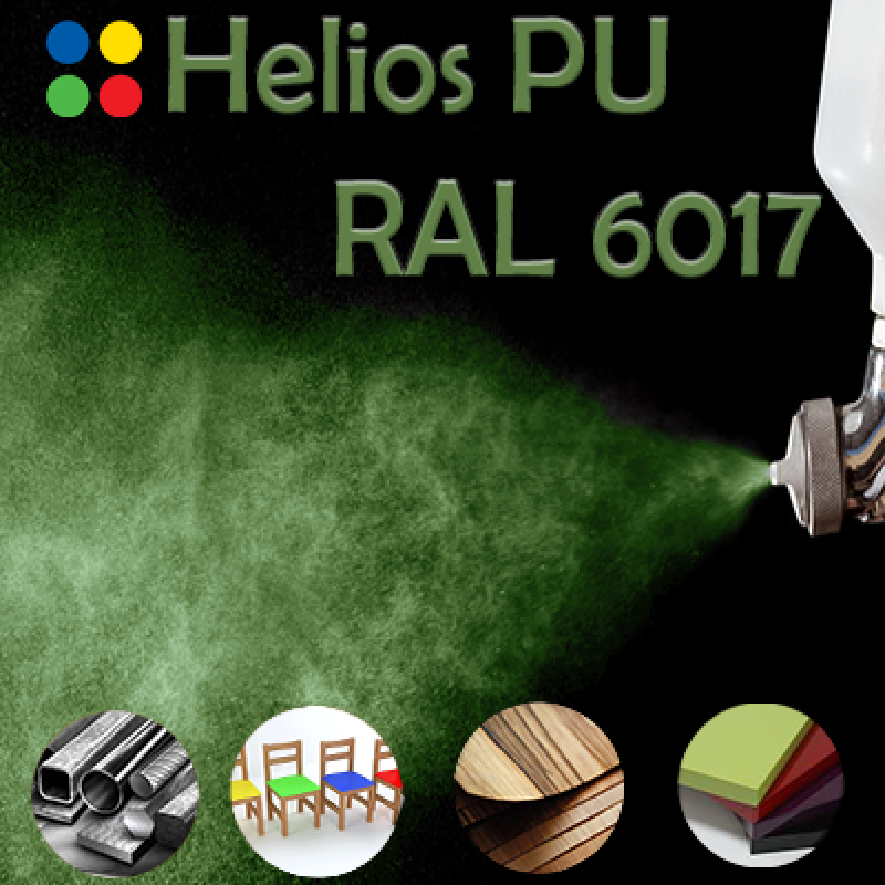 RAL 6017 шовковисто матова, 1 компонентна високоеластична поліуретанова емаль HELIOS PU - 1кг RAL 6017 шовковисто матова, 1 компонентна високоеластична поліуретанова емаль HELIOS PU - 1кг