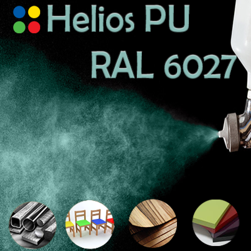 RAL 6027 шовковисто матова, 1 компонентна високоеластична поліуретанова емаль HELIOS PU - 1кг RAL 6027 шовковисто матова, 1 компонентна високоеластична поліуретанова емаль HELIOS PU - 1кг