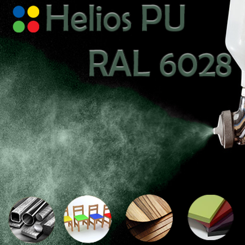 RAL 6028 шовковисто матова, 1 компонентна високоеластична поліуретанова емаль HELIOS PU - 1кг RAL 6028 шовковисто матова, 1 компонентна високоеластична поліуретанова емаль HELIOS PU - 1кг