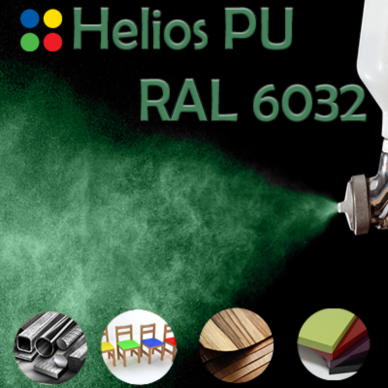 RAL 6032 шовковисто матова, 1 компонентна високоеластична поліуретанова емаль HELIOS PU - 1кг RAL 6032 шовковисто матова, 1 компонентна високоеластична поліуретанова емаль HELIOS PU - 1кг