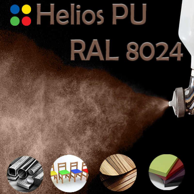 RAL 8024 шовковисто матова, 1 компонентна високоеластична поліуретанова емаль HELIOS PU - 1кг RAL 8024 шовковисто матова, 1 компонентна високоеластична поліуретанова емаль HELIOS PU - 1кг