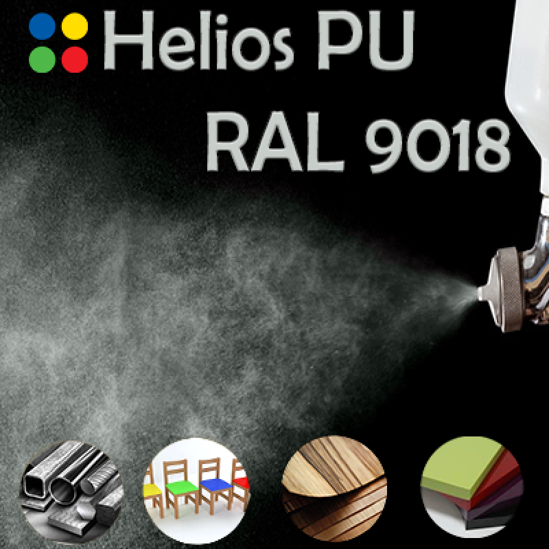 RAL 9018 шовковисто матова, 1 компонентна високоеластична поліуретанова емаль HELIOS PU - 1кг