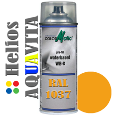 RAL 1037 Аерозольна акрилова шовковисто-матова атмосферостійка емаль на водній основі Helios AQUAVITA - 400мл