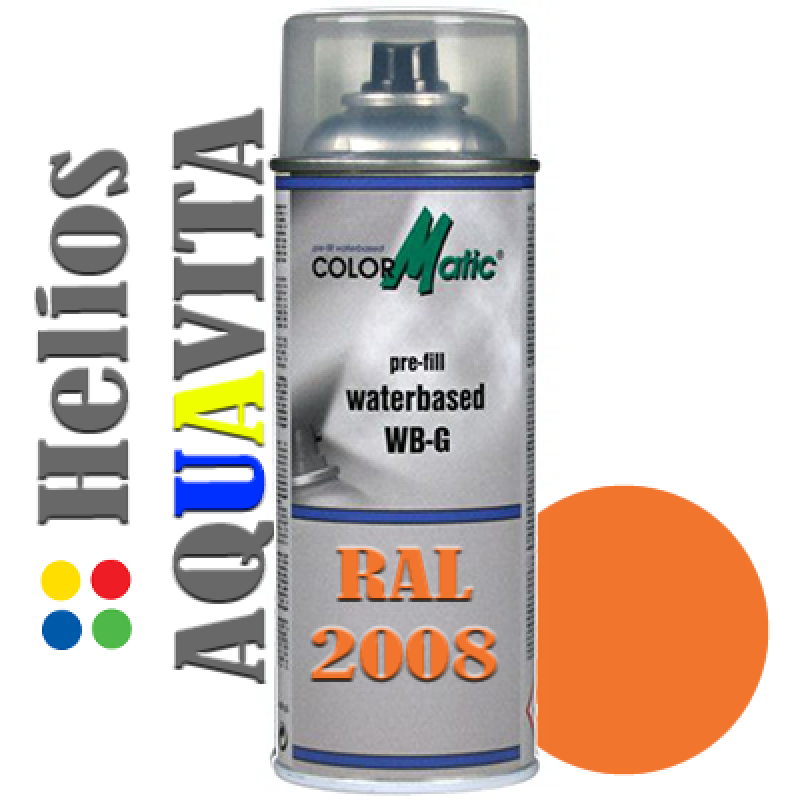 RAL 2008 Аерозольна акрилова шовковисто-матова атмосферостійка емаль на водній основі Helios AQUAVITA - 400мл