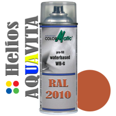 RAL 2010 Аерозольна акрилова шовковисто-матова атмосферостійка емаль на водній основі Helios AQUAVITA - 400мл