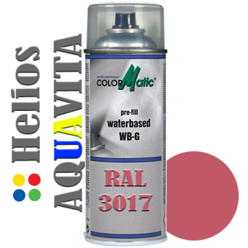 RAL 3017 Аерозольна акрилова шовковисто-матова атмосферостійка емаль на водній основі Helios AQUAVITA - 400мл RAL 3017 Аерозольна акрилова шовковисто-матова атмосферостійка емаль на водній основі Helios AQUAVITA - 400мл