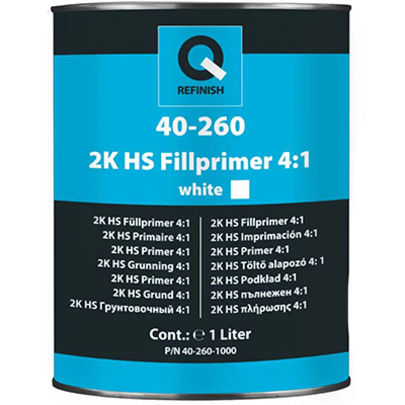 2К антикорозійний наповнювальний грунт Q-REFINISH HS FILLER 4:1 (БІЛИЙ) - 1л 2К антикорозійний наповнювальний грунт Q-REFINISH HS FILLER 4:1 (БІЛИЙ) - 1л