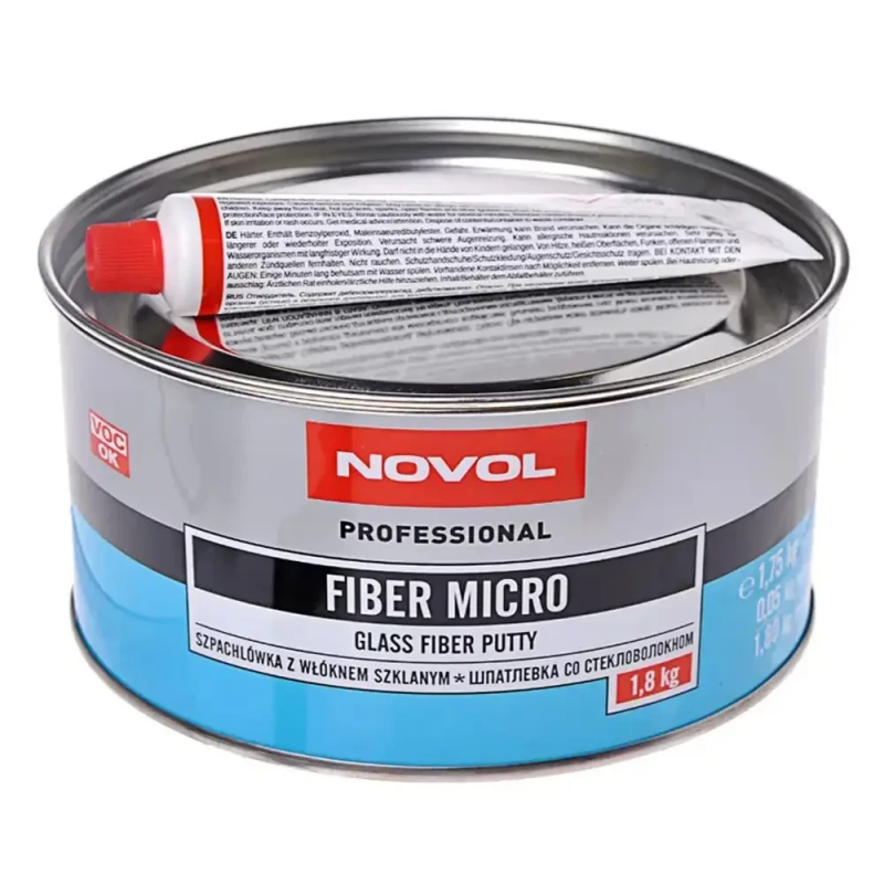 Шпаклівка з мікроскловолокном Novol Fiber Micro - 1.8кг Шпаклівка з мікроскловолокном Novol Fiber Micro - 1.8кг