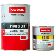 Білий антикорозійний акриловий грунт NOVOL PROTECT 300 + затверджувач H 5520 - 1.25л (Коплект)