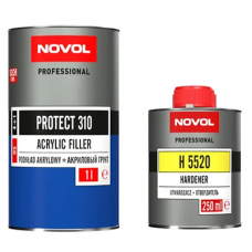 Чорний антикорозійний акриловий грунт NOVOL PROTECT 310 + затверджувач H 5520 - 1.25л (Коплект)