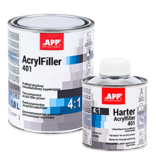 2К сірий антикорозійний грунт наповнювач APP AcrylFiller 401 020416 + затверджувач 020520 - 1.25л (Комплект)