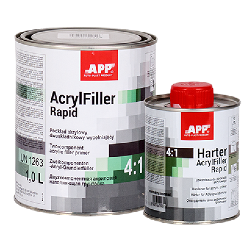 Швидкий 2К ізолювально-наповнювальний грунт APP AcrylFiller Rapid 020426 + затверджувач 020528 - 1.25л (Комплект) Швидкий 2К ізолювально-наповнювальний грунт APP AcrylFiller Rapid 020426 + затверджувач 020528 - 1.25л (Комплект)