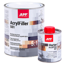2К антикорозійний наповнювальний сірий грунт APP AcrylFiller 501 + швидкий затверджувач - 1.2л (Комплект)