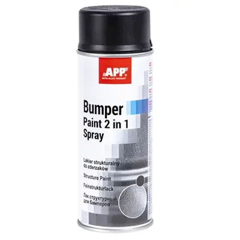 1К структурний чорний лак для пластику APP Bumper Paint Spray 020811 - аерозоль 400мл