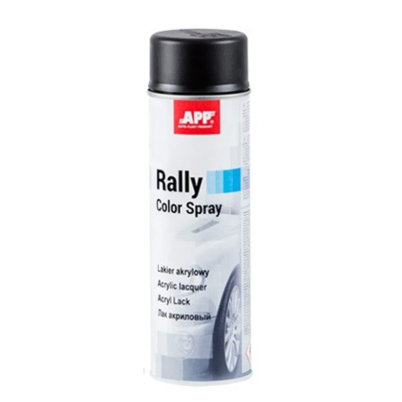 Чорна матова фарба APP Rally Color Spray 210112 - аерозоль 600мл. Чорна матова фарба APP Rally Color Spray 210112 - аерозоль 600мл.