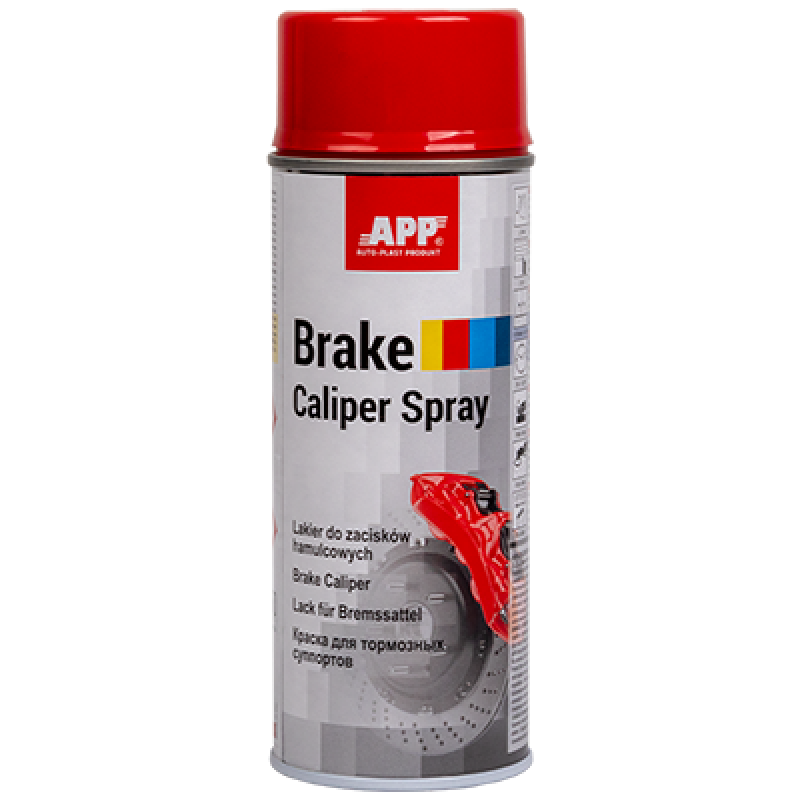 Червона фарба для гальмівних супортів APP Brake Caliper Spray 210150 - аерозоль 400мл. Червона фарба для гальмівних супортів APP Brake Caliper Spray 210150 - аерозоль 400мл.