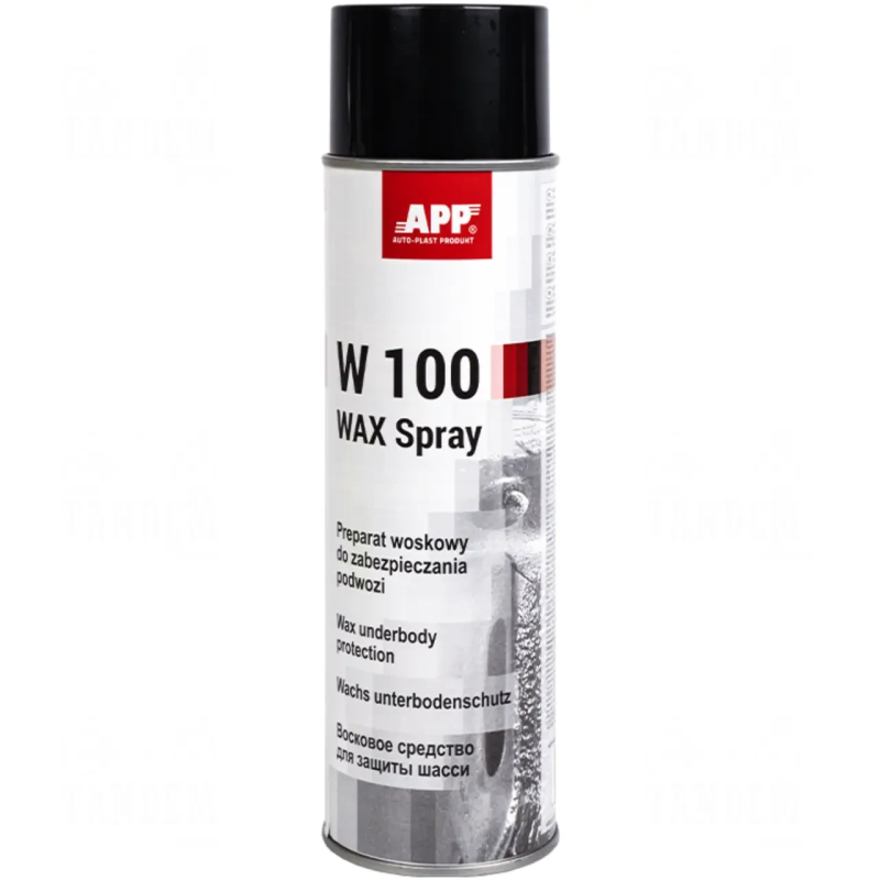 Засіб для захисту шасі автомобіля APP W100 WAX Spray 050501 (антрацит) - 500мл Засіб для захисту шасі автомобіля APP W100 WAX Spray 050501 (антрацит) - 500мл