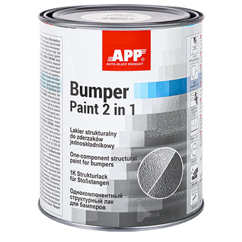 1К структурний чорний лак для пластику APP Bumper Paint 020801 - 1л 1К структурний чорний лак для пластику APP Bumper Paint 020801 - 1л