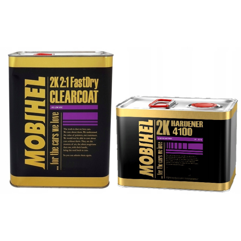 Швидковисихаючий акриловий лак Mobihel 2K HS 2:1 FastDry low VOC (5л) + затверджувач 4100 (2.5л) - 7.5л комплект Швидковисихаючий акриловий лак Mobihel 2K HS 2:1 FastDry low VOC (5л) + затверджувач 4100 (2.5л) - 7.5л комплект
