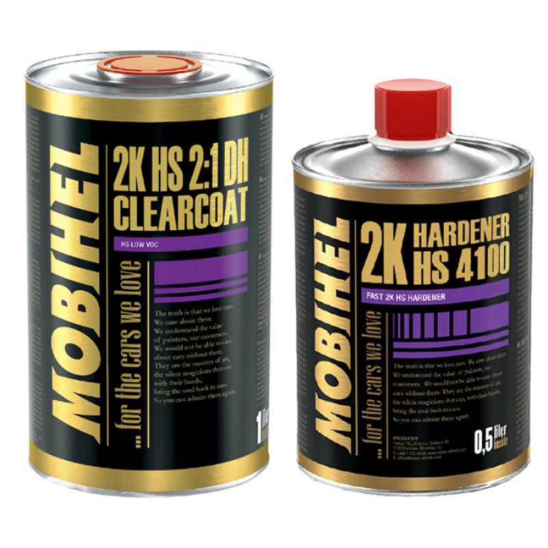 Акриловий лак Mobihel 2K 2:1 DH HS low VOC (1л) + затверджувач 4100 (0.5л) - 1.5л комплект Акриловий лак Mobihel 2K 2:1 DH HS low VOC (1л) + затверджувач 4100 (0.5л) - 1.5л комплект