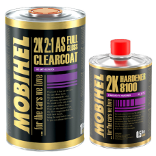 Високоглянцевий акриловий лак Mobihel 2K 2:1 FULL GLOSS (1л) + затверджувач (0.5л) + розчинник (0.5л) - 2л