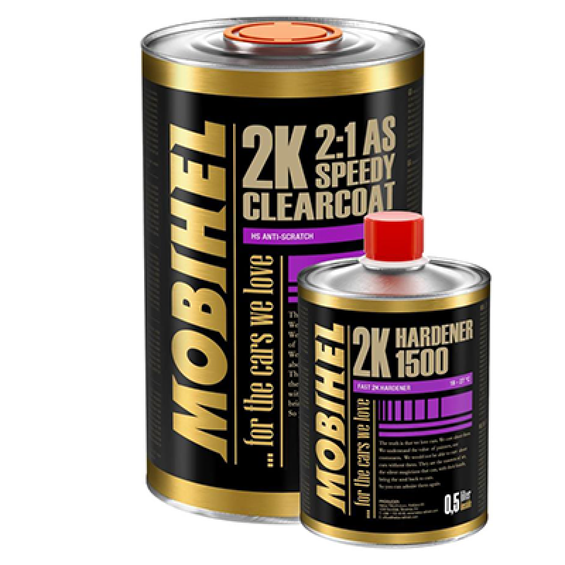 Швидковисихаючий акриловий лак Mobihel 2K 2:1 SPEEDY (1л) + затверджувач 1500 (0.5л) + розчинник 2500 (0.5л)