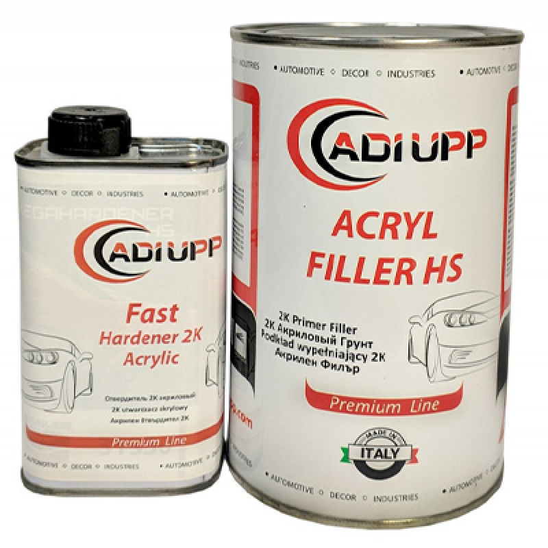 Чорний швидковисихаючий акриловий грунт-наповнювач ADI UPP Acryl Filler HS 5+1 + затверджувач - 960мл комплект Чорний швидковисихаючий акриловий грунт-наповнювач ADI UPP Acryl Filler HS 5+1 + затверджувач - 960мл комплект