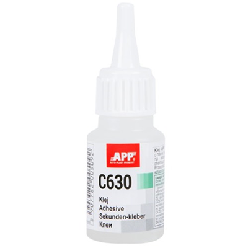 Клей APP C630 040511 ціаново-акриловий для склеювання гуми, пластмаси та EPDM - 20гр Клей APP C630 040511 ціаново-акриловий для склеювання гуми, пластмаси та EPDM - 20гр
