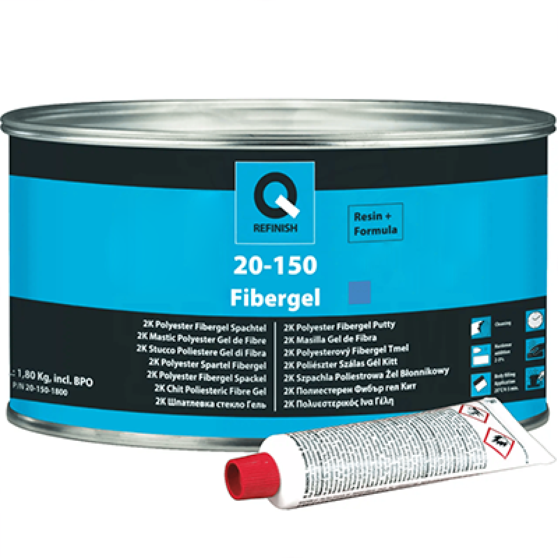2K поліефірна шпаклівка-гель зі скловолокном Q-REFINISH FIBERGEL PUTTY - 1.8кг 2K поліефірна шпаклівка-гель зі скловолокном Q-REFINISH FIBERGEL PUTTY - 1.8кг