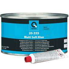 2К багатоцільова дрібнозерниста шпаклівка Q-REFINISH Polyester MULTI SOFT блакитна - 1.6кг.