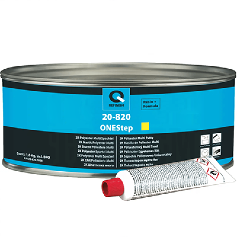 2K надлегка дрібнозерниста шпаклівка зі скловолокном Q-Refinish ONEStep Putty - 1л 2K надлегка дрібнозерниста шпаклівка зі скловолокном Q-Refinish ONEStep Putty - 1л