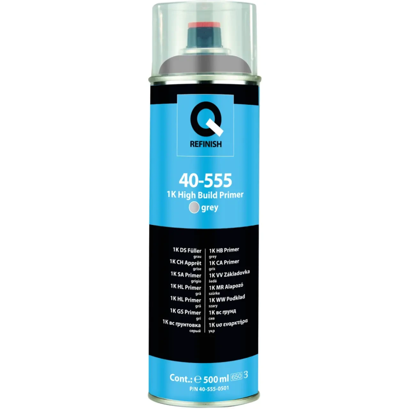 Грунт-наповнювач Q-REFINISH 40-555, СІРИЙ (аерозоль з регульованим соплом) - 500мл Грунт-наповнювач Q-REFINISH 40-555, СІРИЙ (аерозоль з регульованим соплом) - 500мл