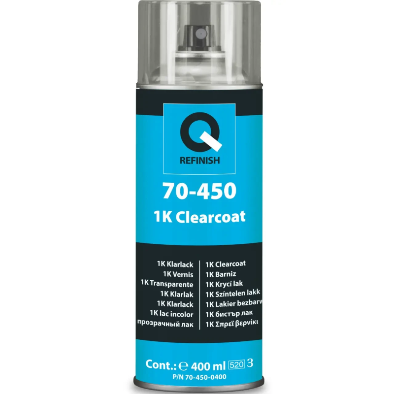 1К акриловий глянцевий лак Q-REFINISH 70-450 Clearcoat - аерозоль 400мл 1К акриловий глянцевий лак Q-REFINISH 70-450 Clearcoat - аерозоль 400мл